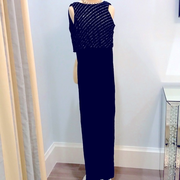 💯✅ AUTHENTIC JOSEPH RIBKOFF BLACK & GOLD JUMPSUIT - Picture 3 of 7
